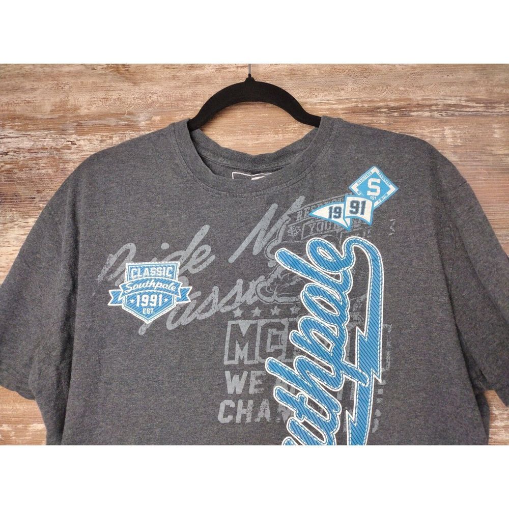 South Pole T Shirt Size XXL VTG  GRUNGE Gray Graphic Skater Hip Hop - Picture 3 of 9